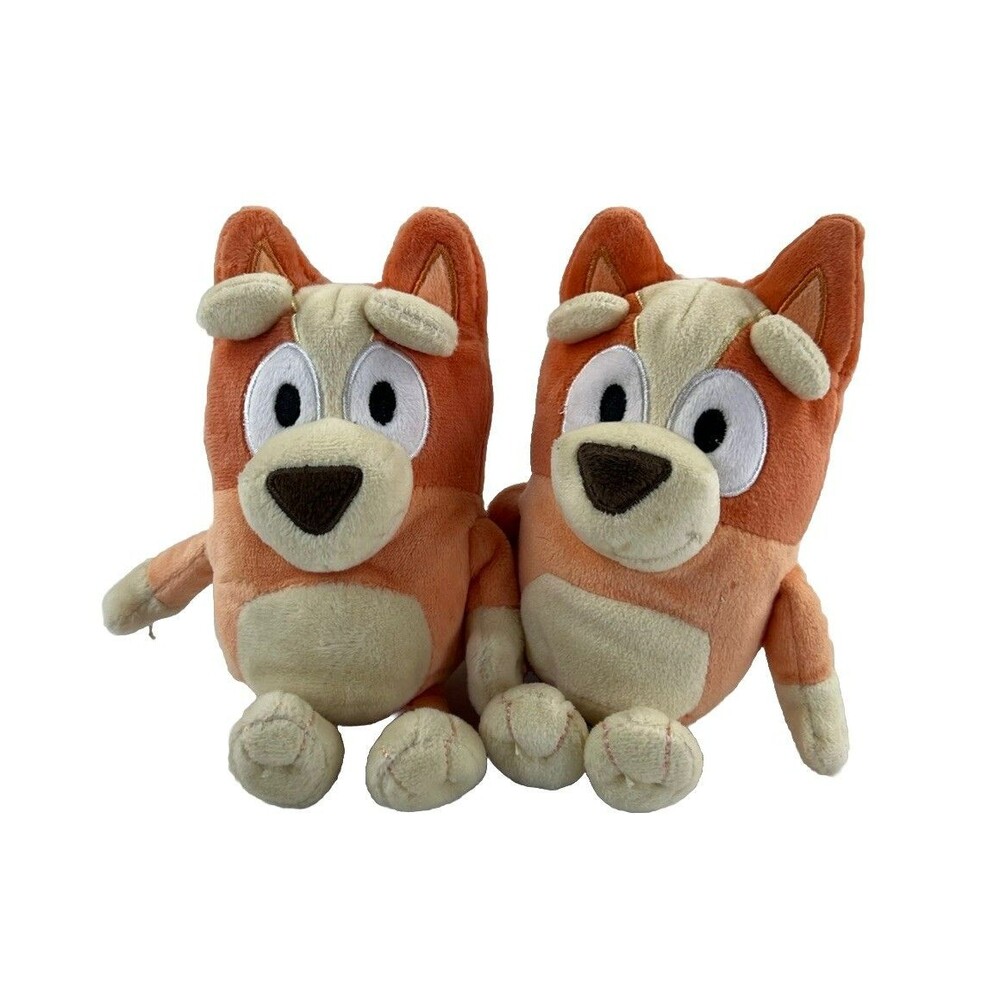 Set Of 2 Bingo From Bluey Orange Puppy Dog Stuffed Animal Plush Toys Gift 6”